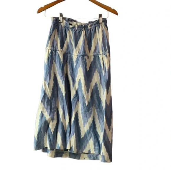 Gap strapless summer dress women's small, blue and white chevron print - Picture 5 of 5